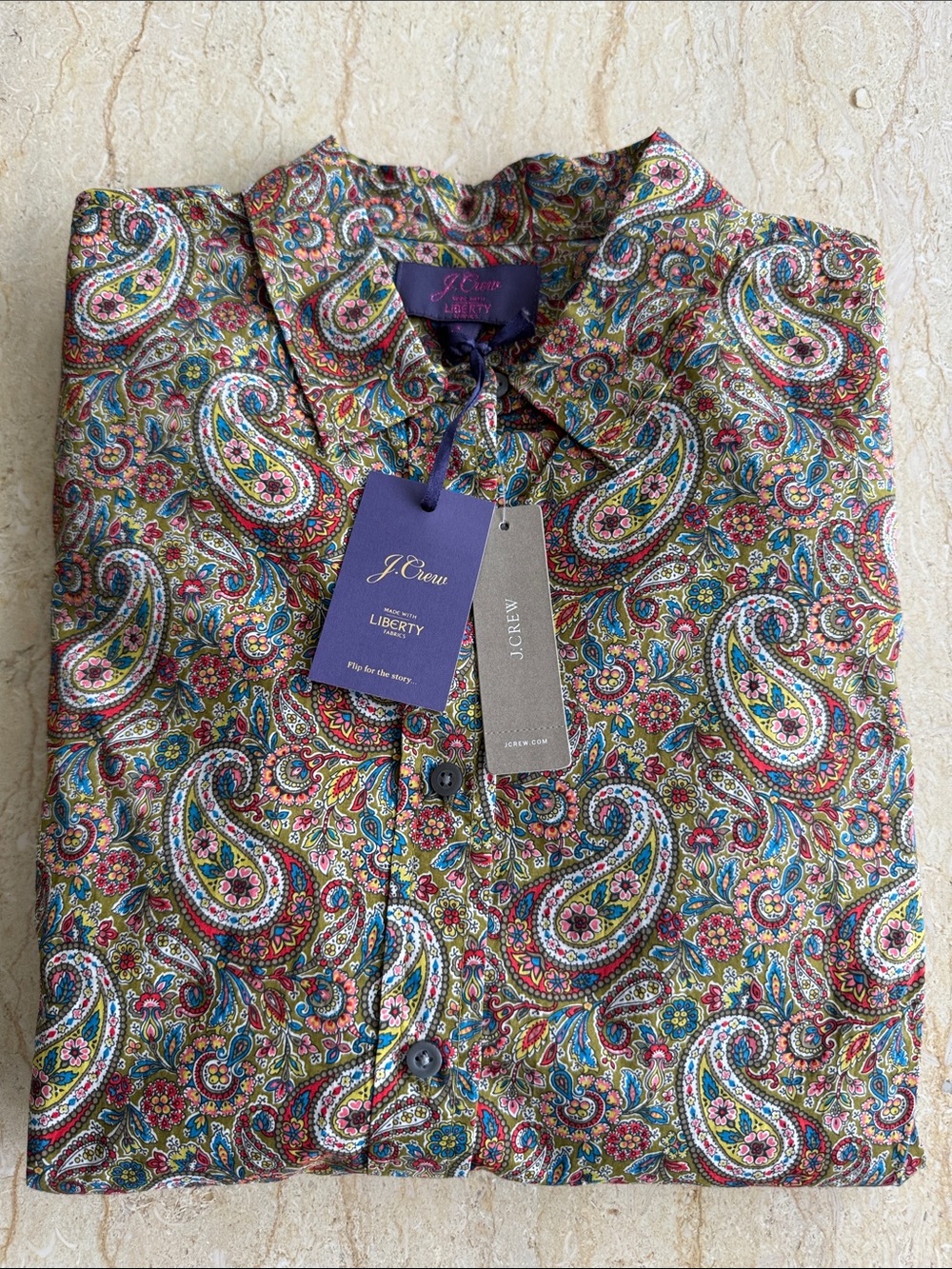 NWT J. Crew Liberty Paisley Button-Down Shirt.